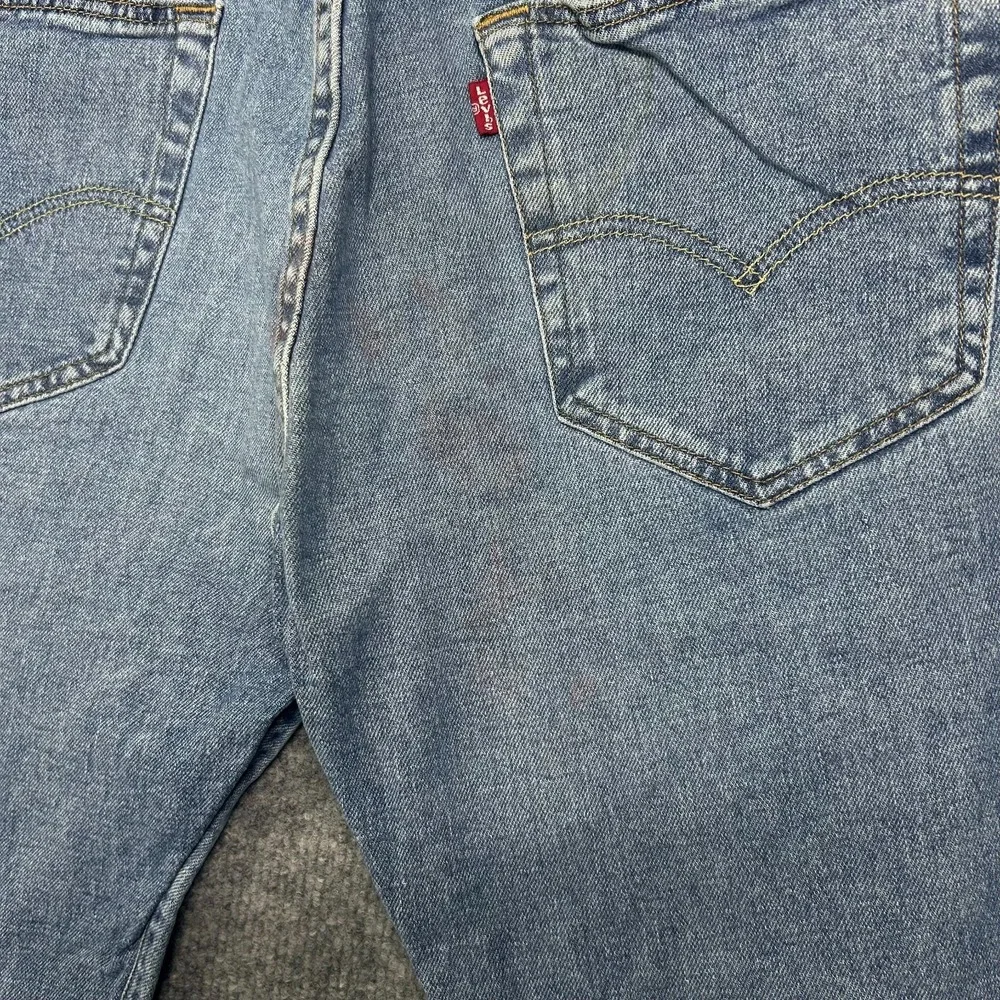 Levi's 501 Jeans Men's‎ Blue Denim Destroyed Ripped Straight Button Fly - 35X33